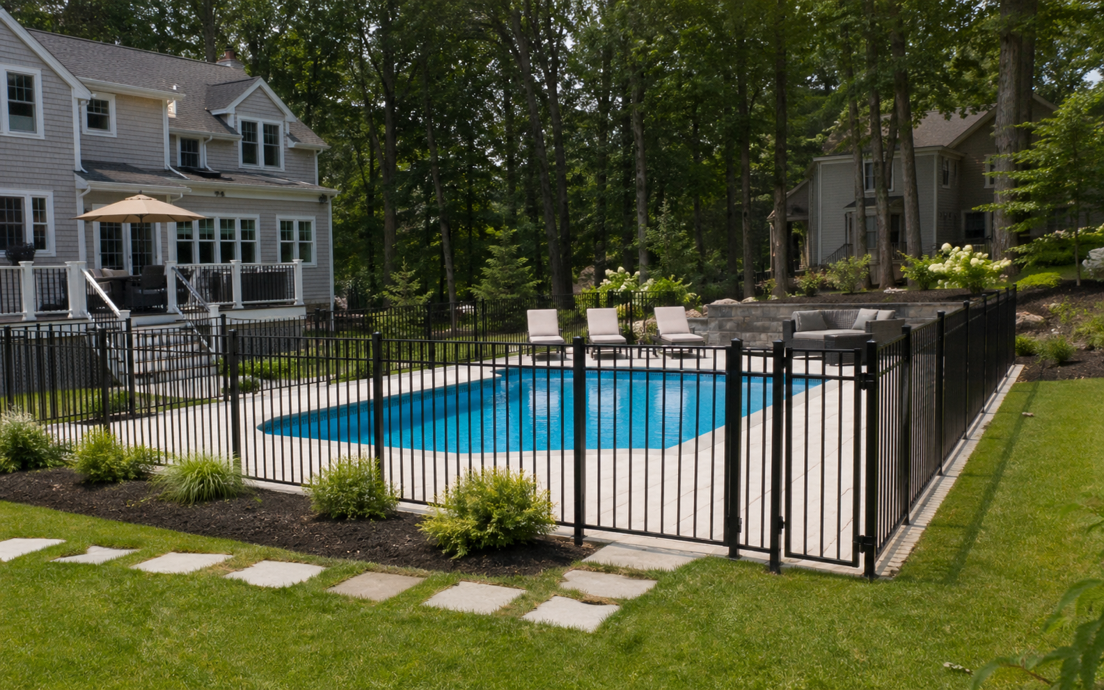 Pool aluminum fence installation project by Mar Contracting LLC